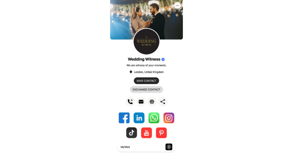 Wedding Witness &amp; Tapi.Link Digital Business Cards