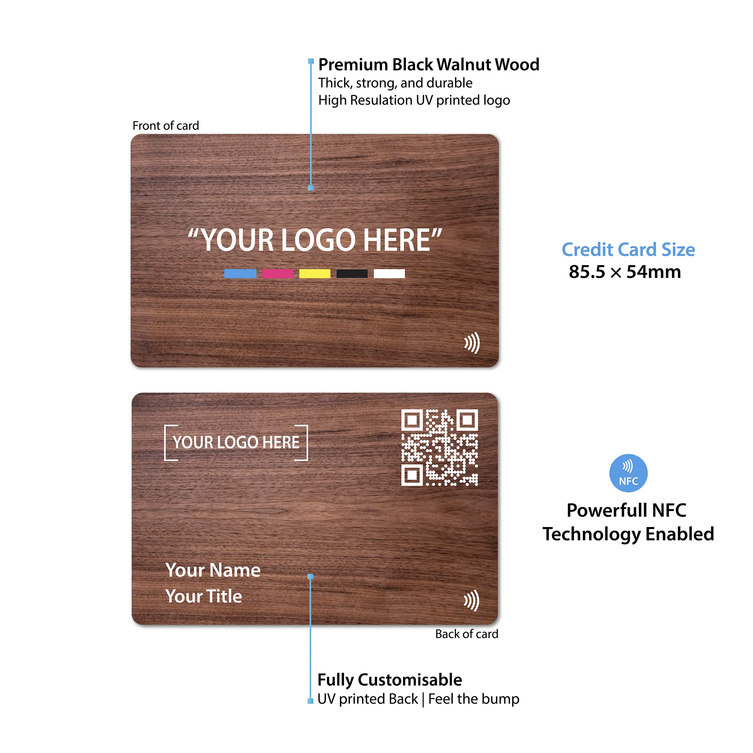 Black Walnut Wooden Digital Business Card - Media 8
