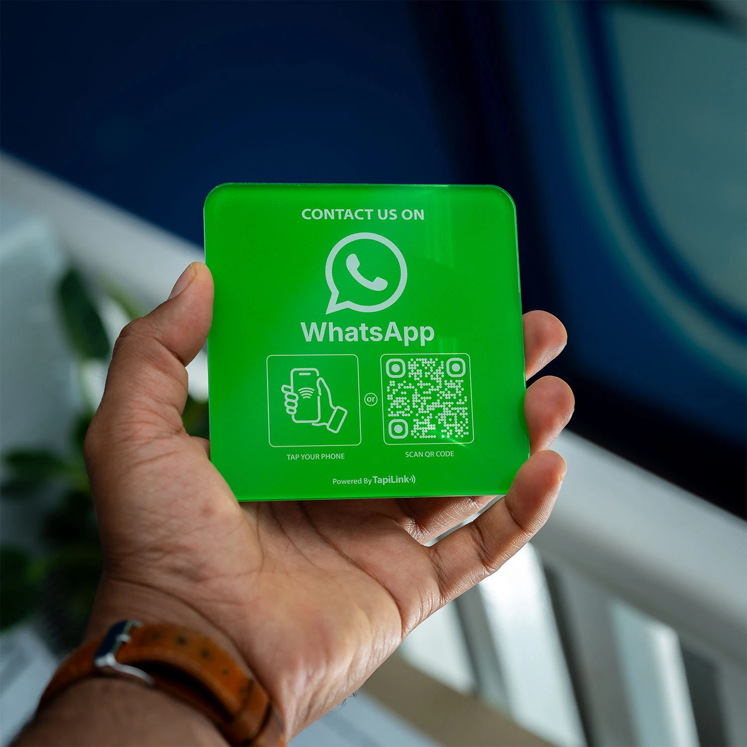 QR and NFC WhatsApp Plate