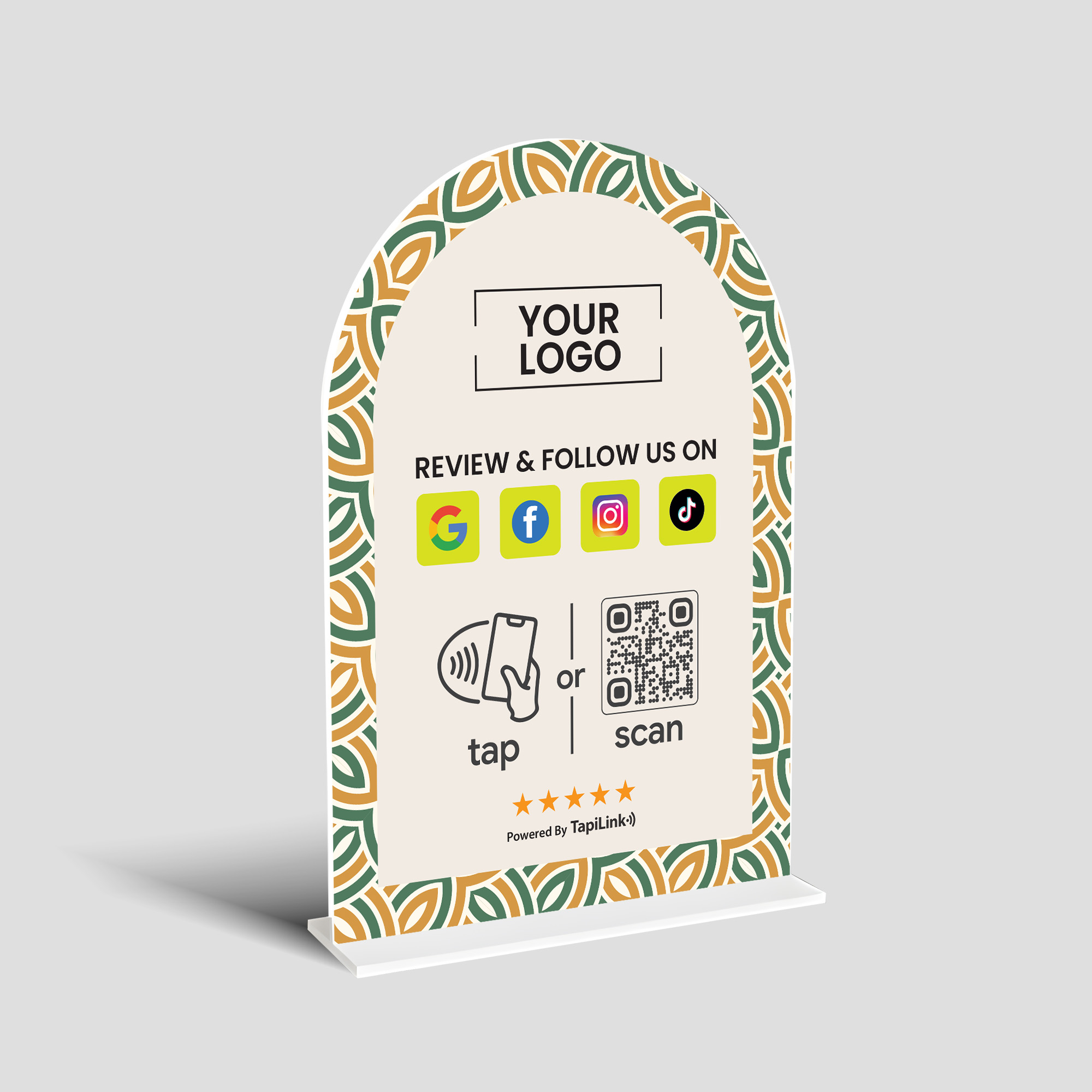 Fully Customised Acrylic A5 Multi-Link Stand | NFC & QR Code - Media 4
