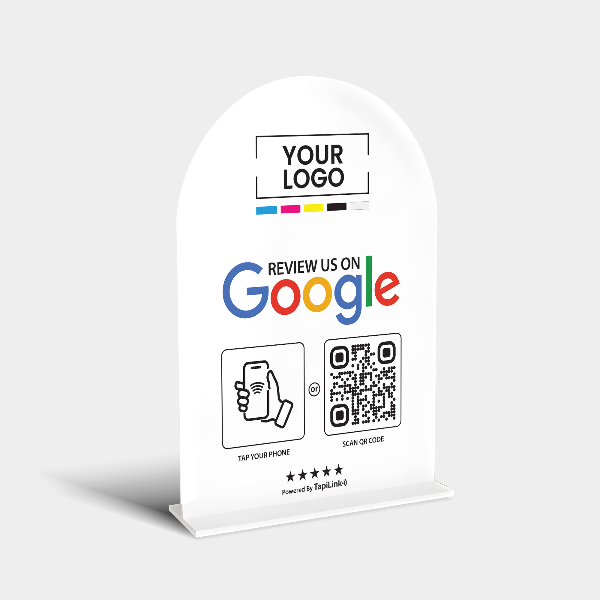 Google Review (Customisable) Acrylic A5 Stand | NFC & QR Code - Media 2
