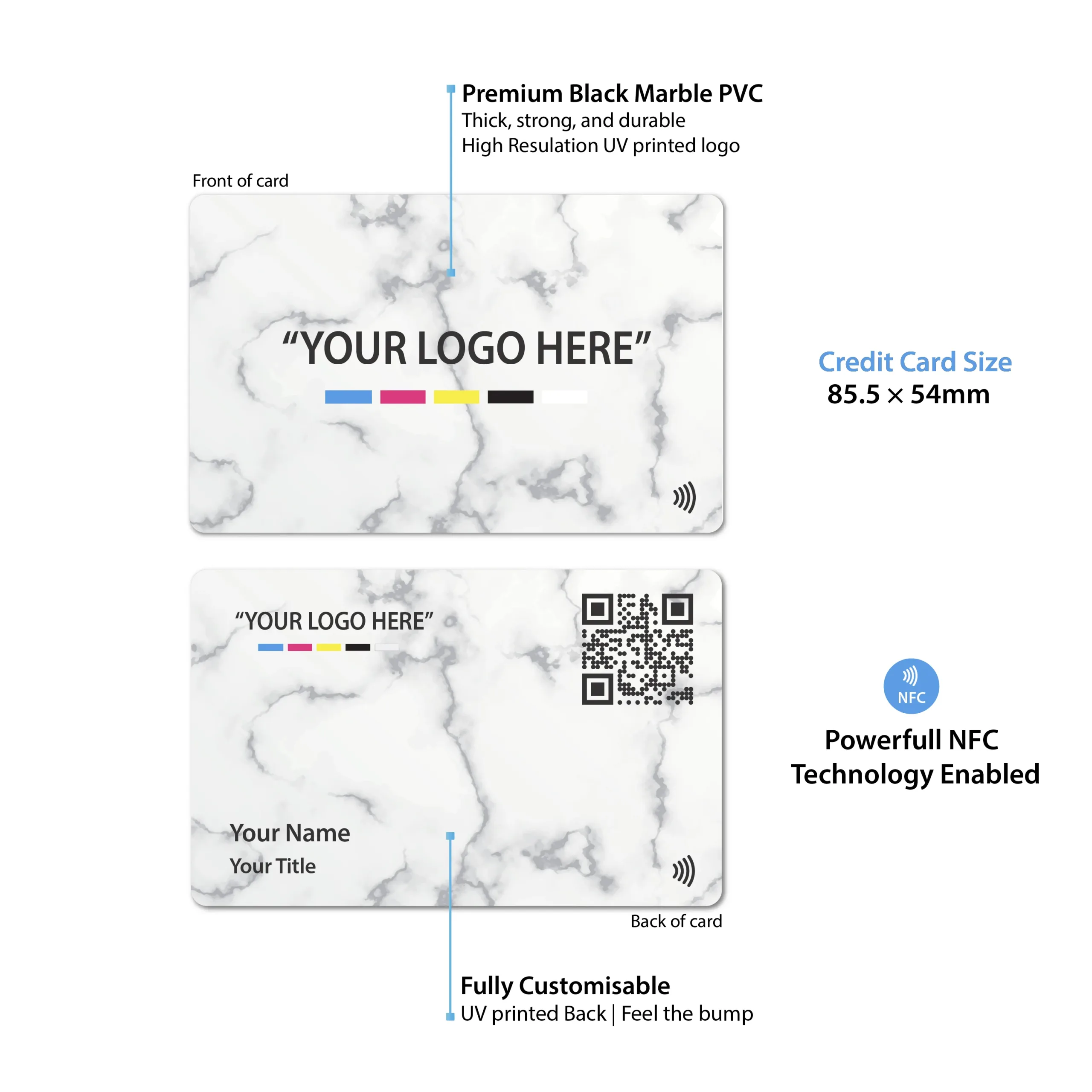 Black Marble PVC Digital Business Card - Media 5