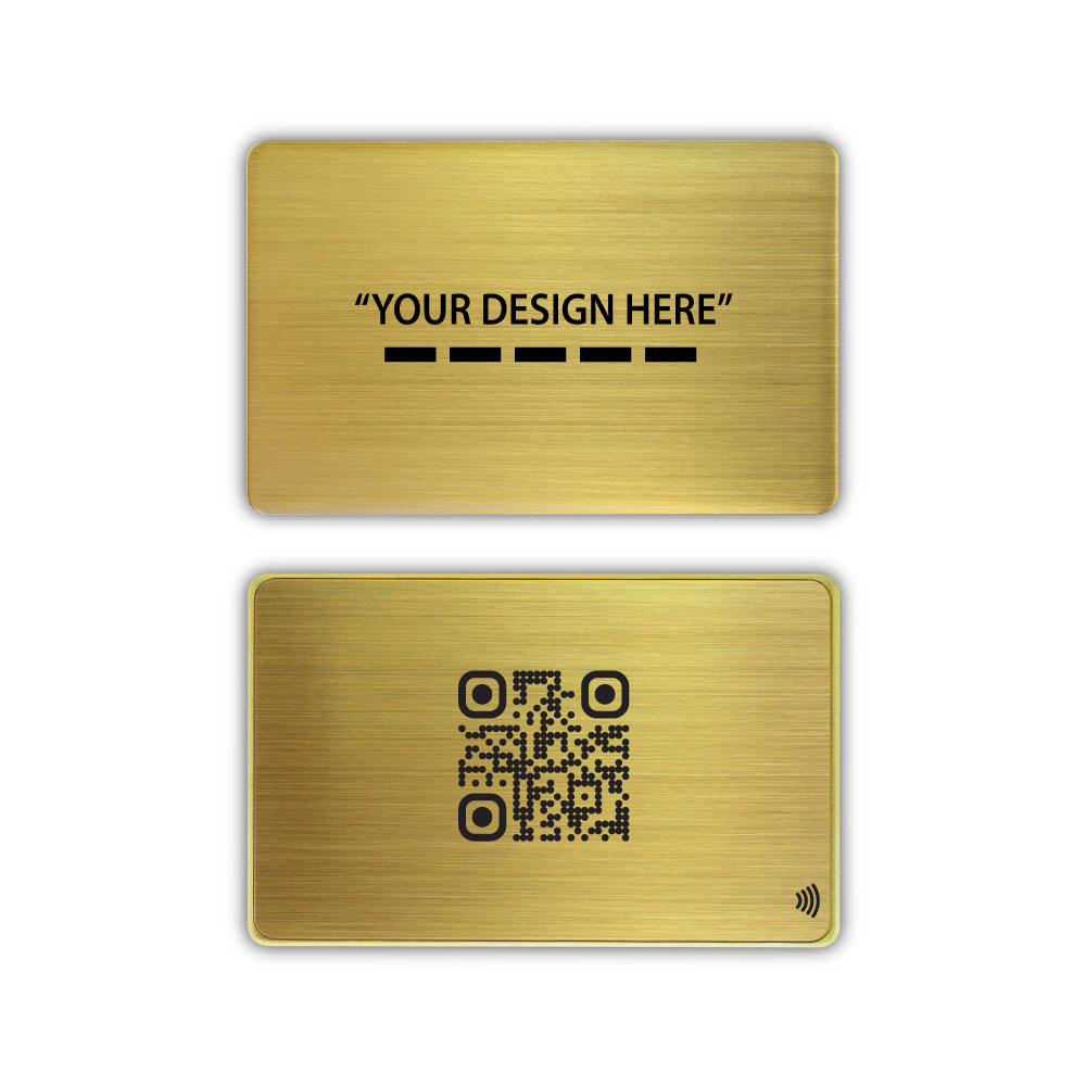 Metal Brushed Golden Digital Business Cards