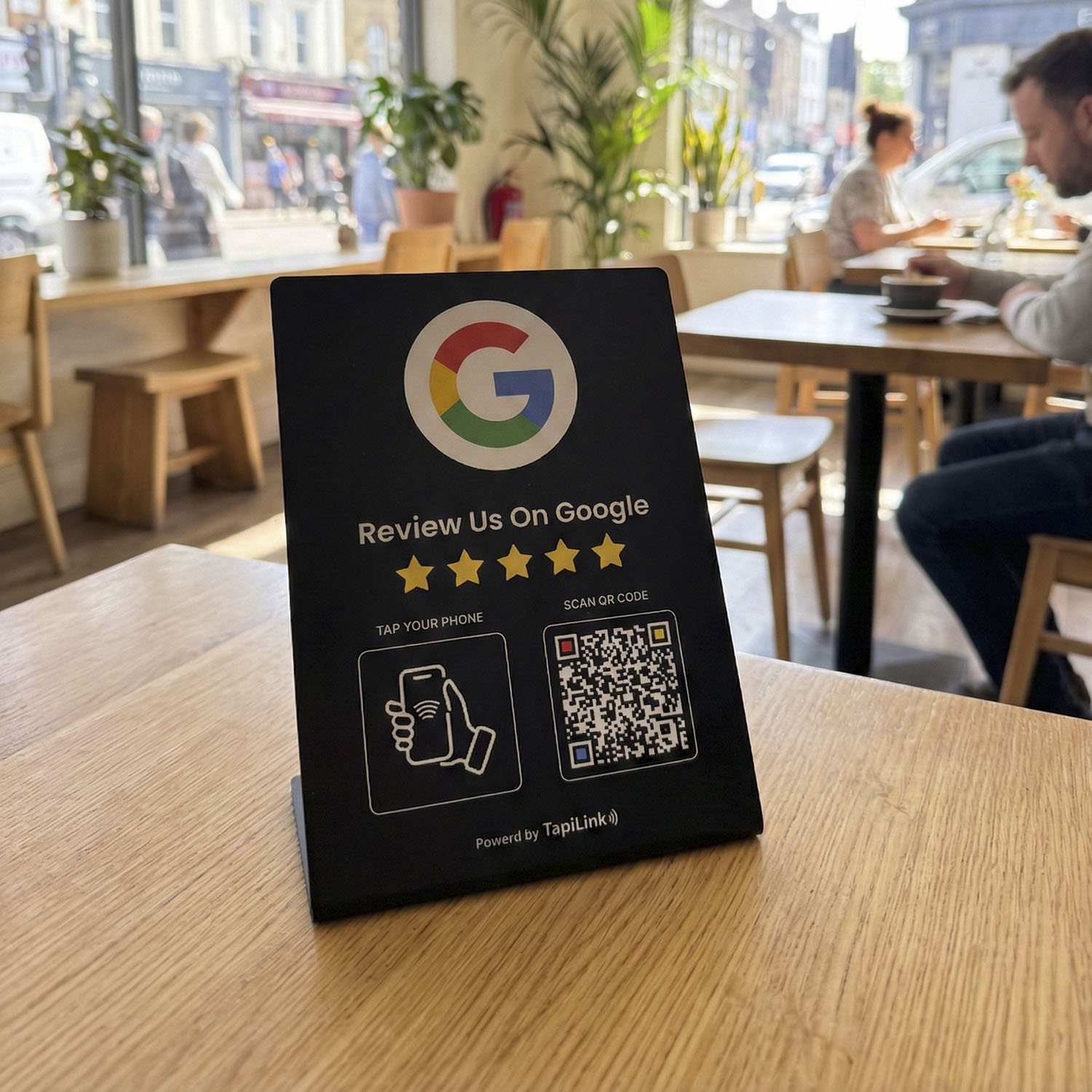 QR and NFC Black Google Review Stand