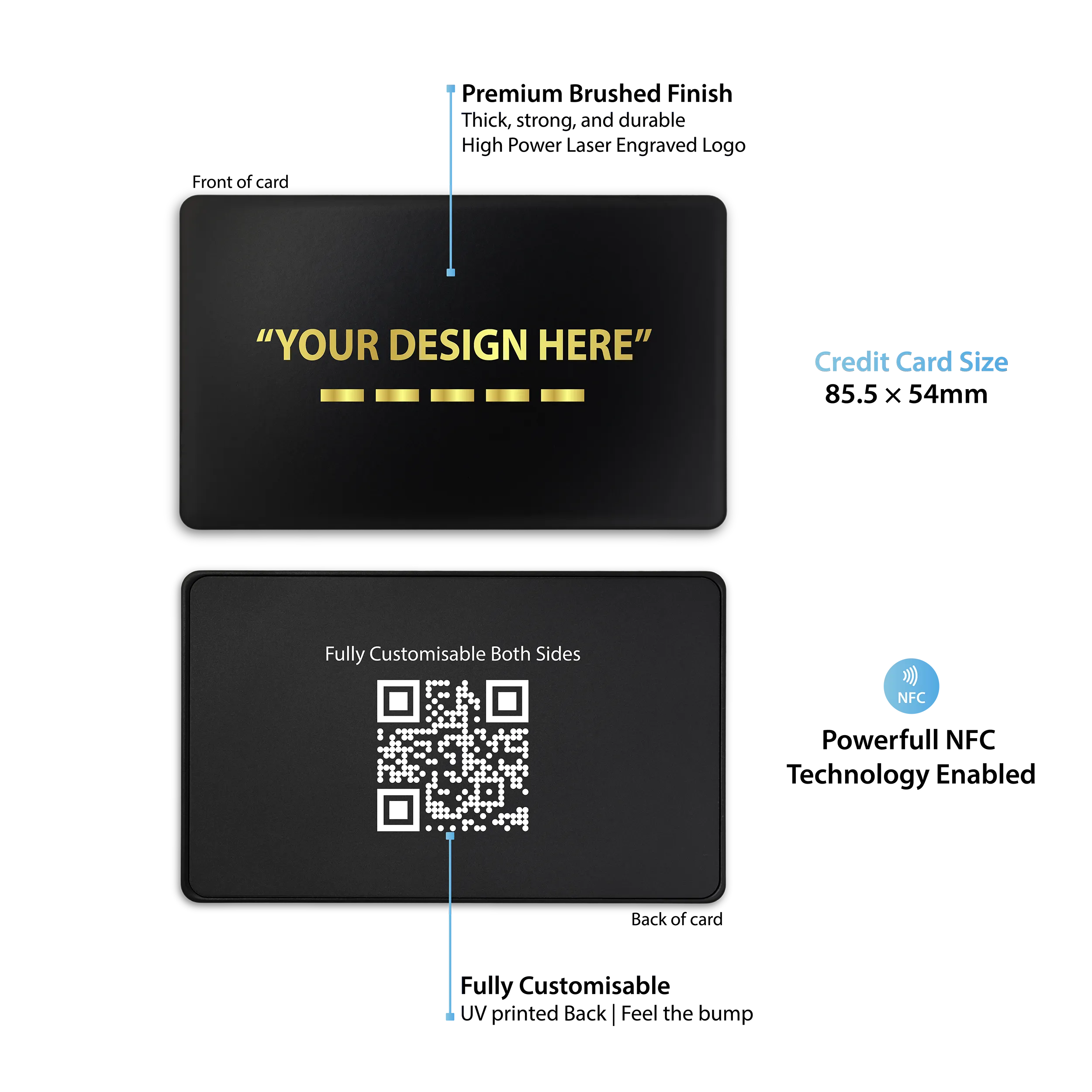 Black Metal Engraved Digital Business Cards - Media 11