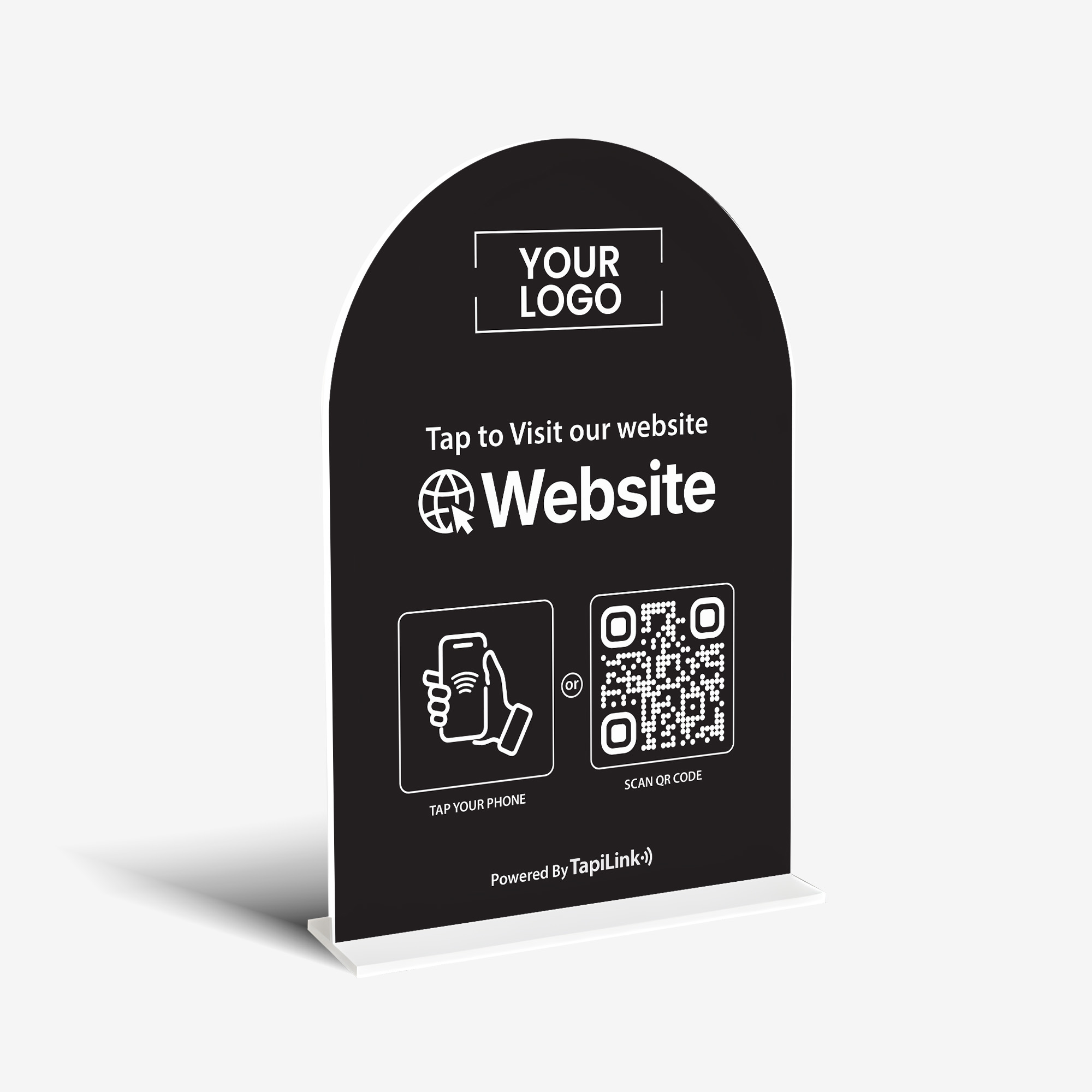 Customisable Website Acrylic A5 Stand | NFC & QR Code