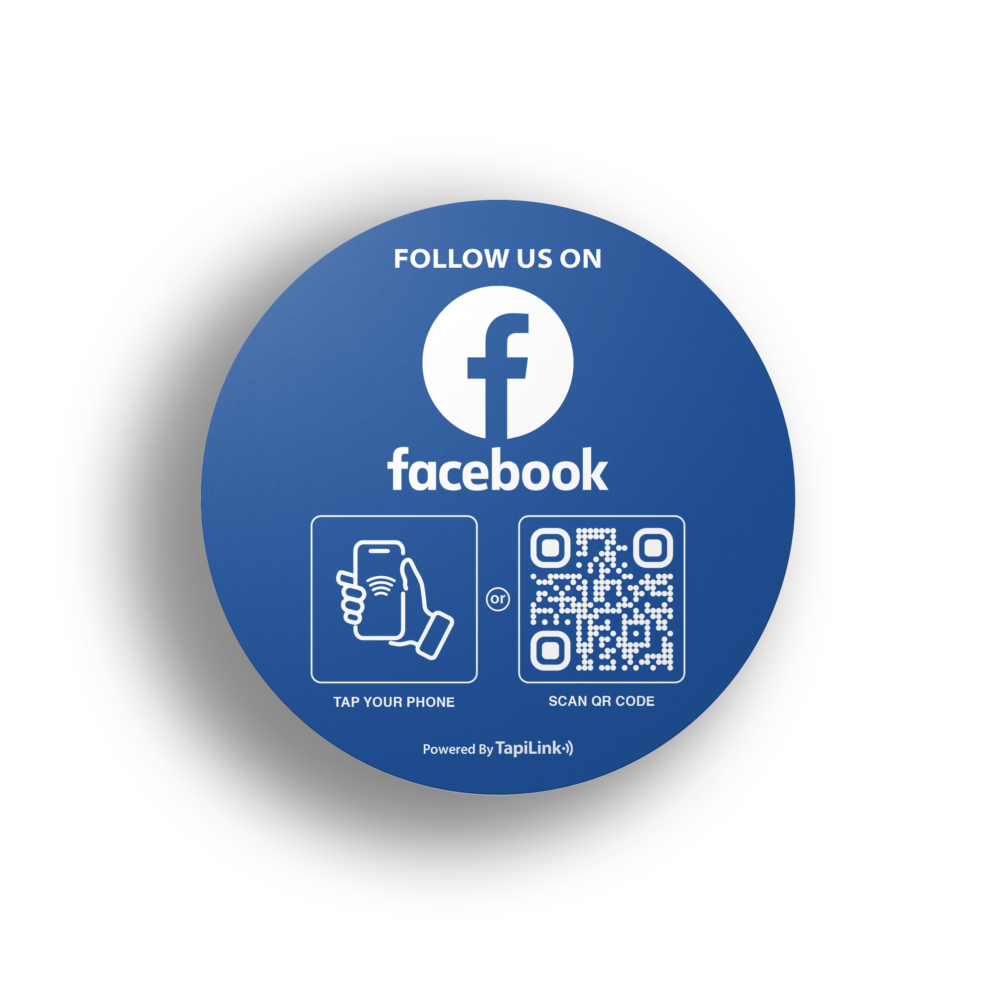 QR and NFC Facebook Follower Tag (Round)