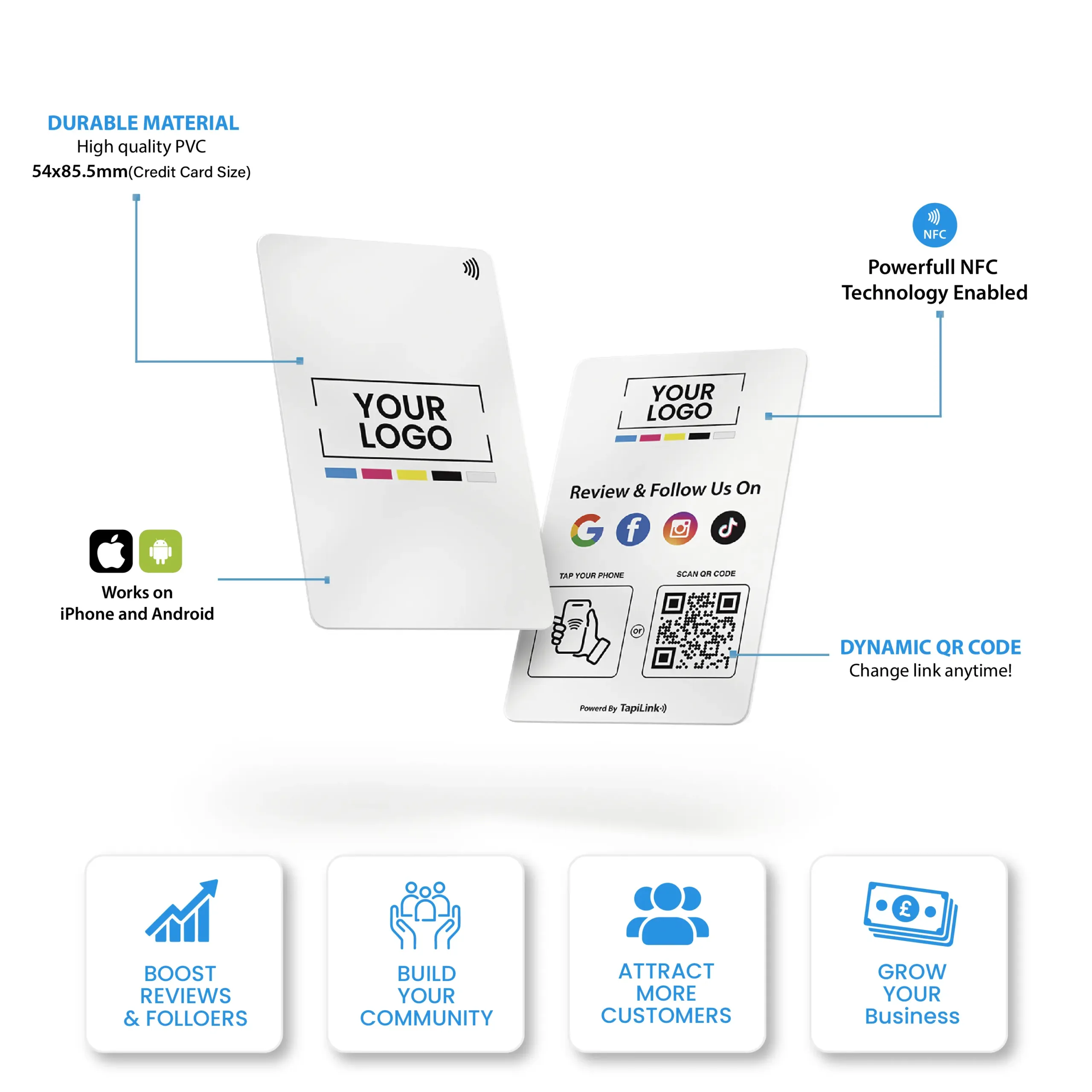 QR and NFC Fully Customised Review Card (Multi-Link) - Media 7