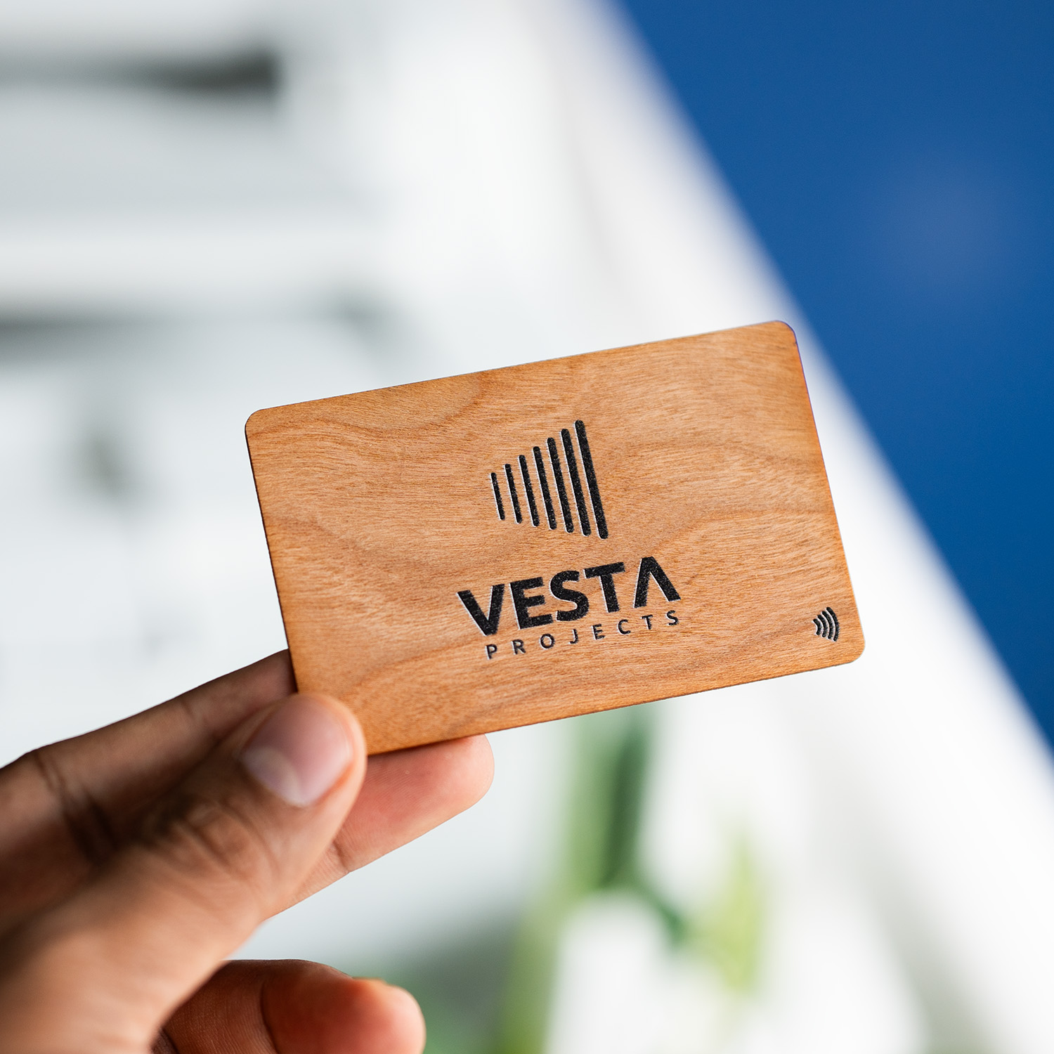 Cherry Wood Digital Business Card