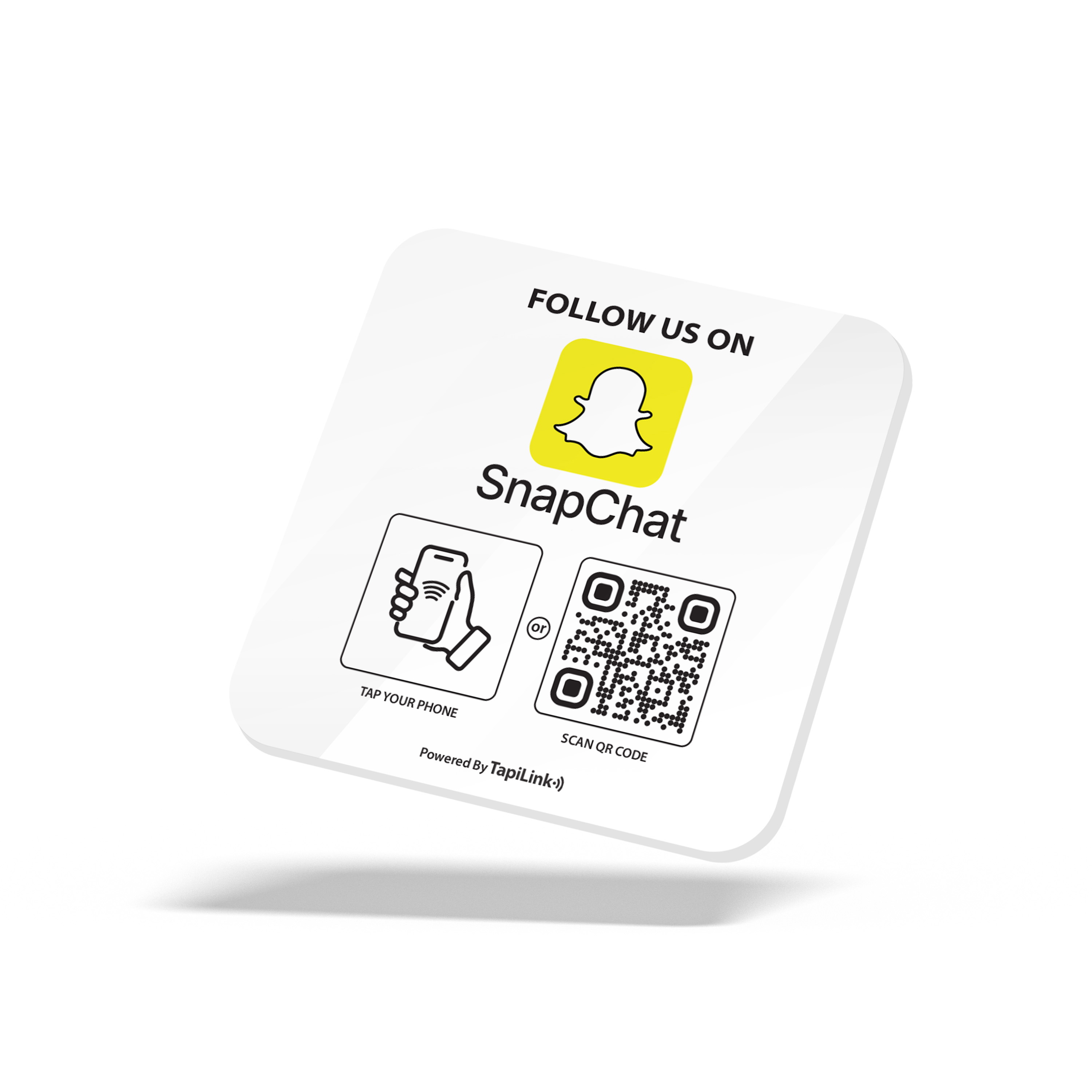QR and NFC Snapchat Followers Plate