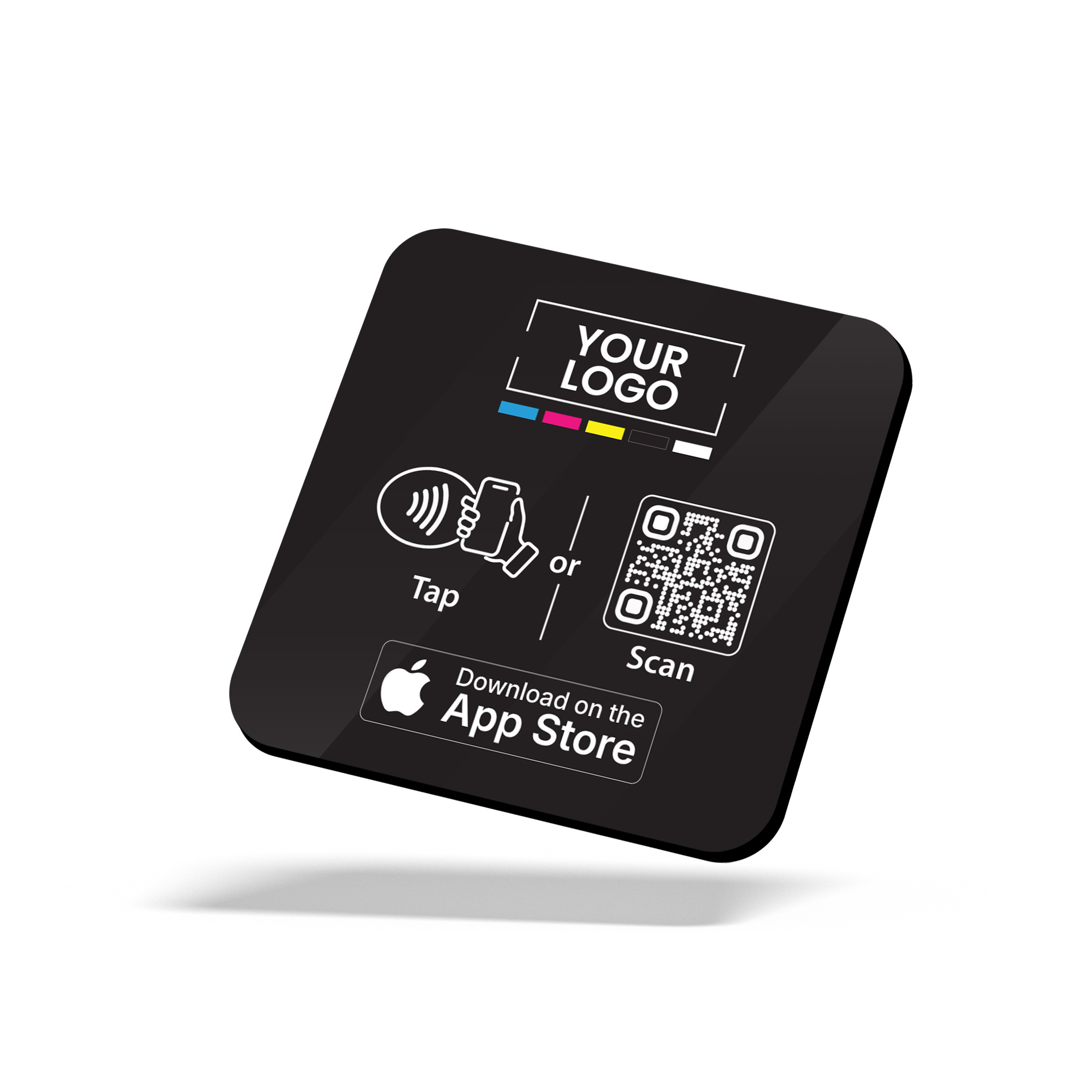 QR and NFC App Download Plate