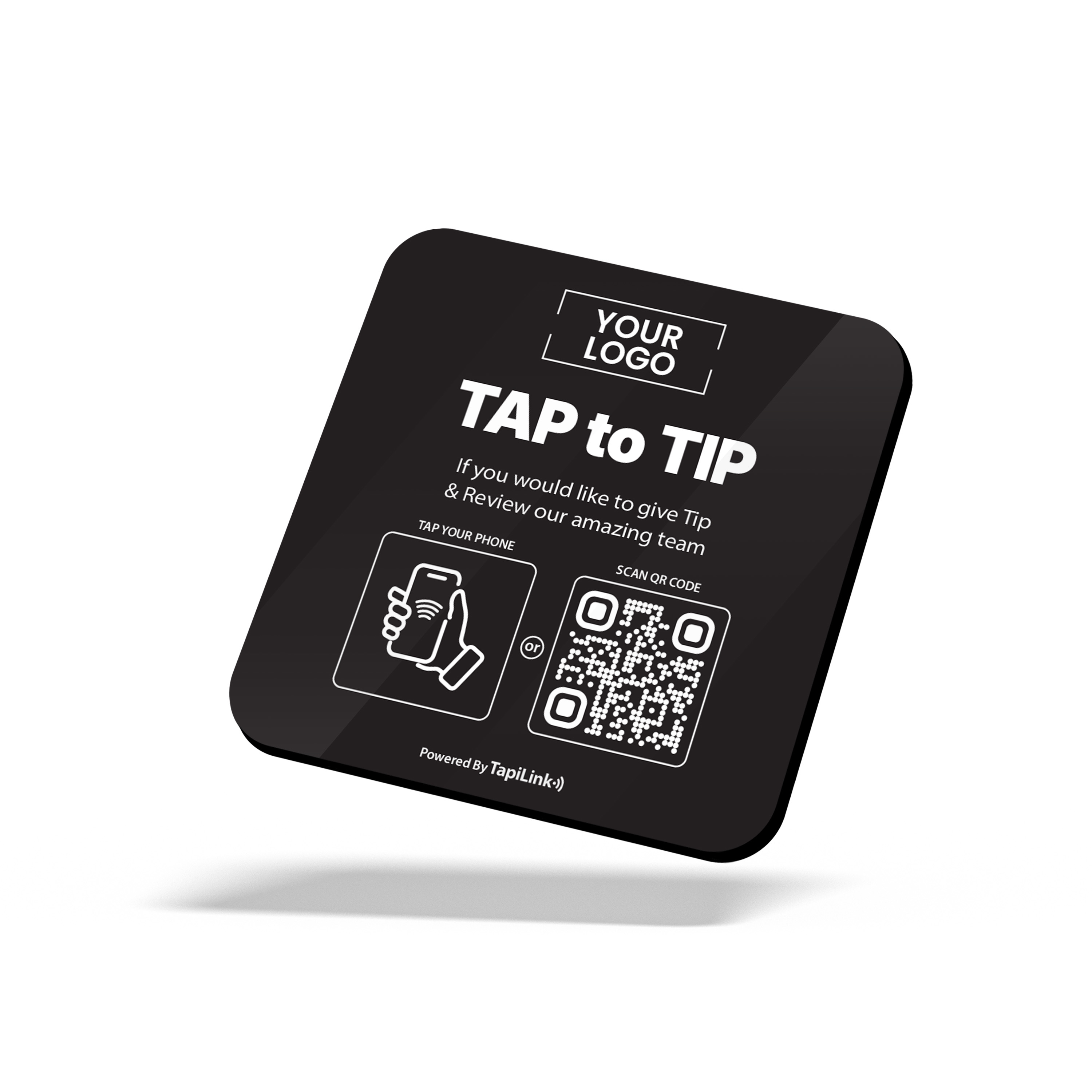 QR and NFC Tap to Tip Plate