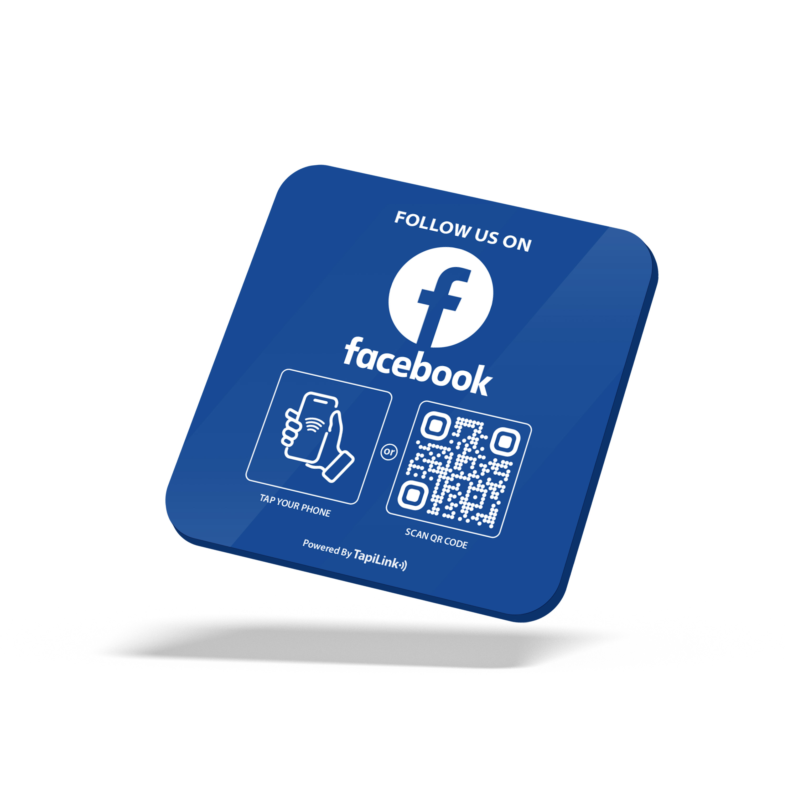 QR and NFC Facebook Followers Plate