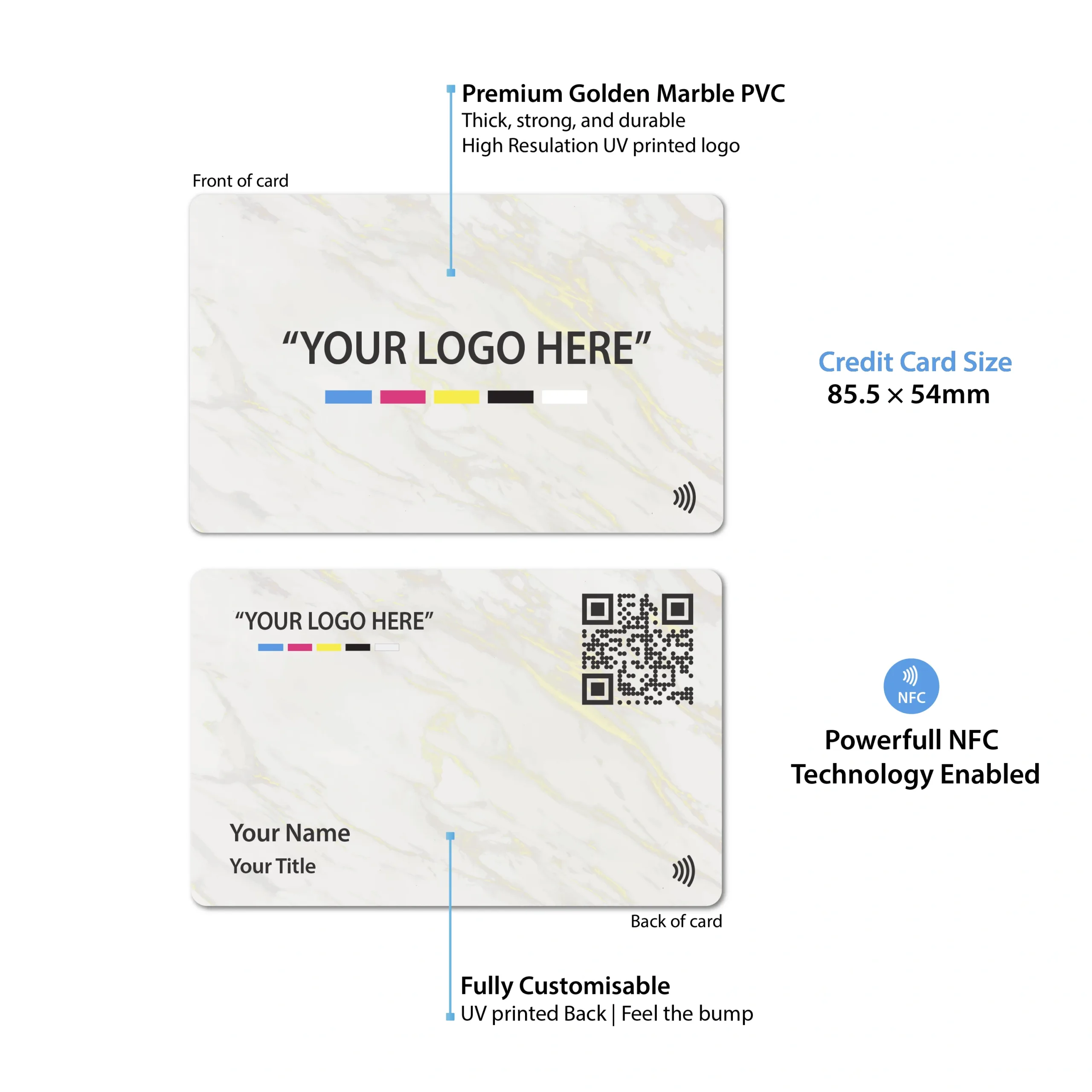 Marble Gold PVC Digital Business Card