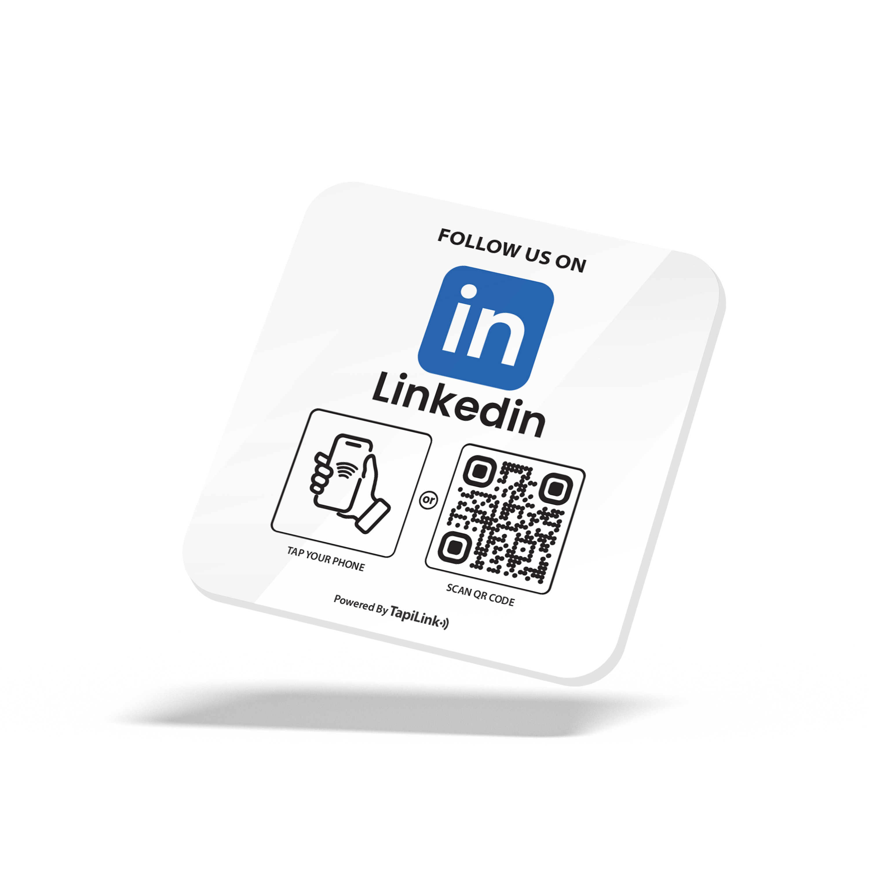 QR and NFC LinkedIn Followers Plate