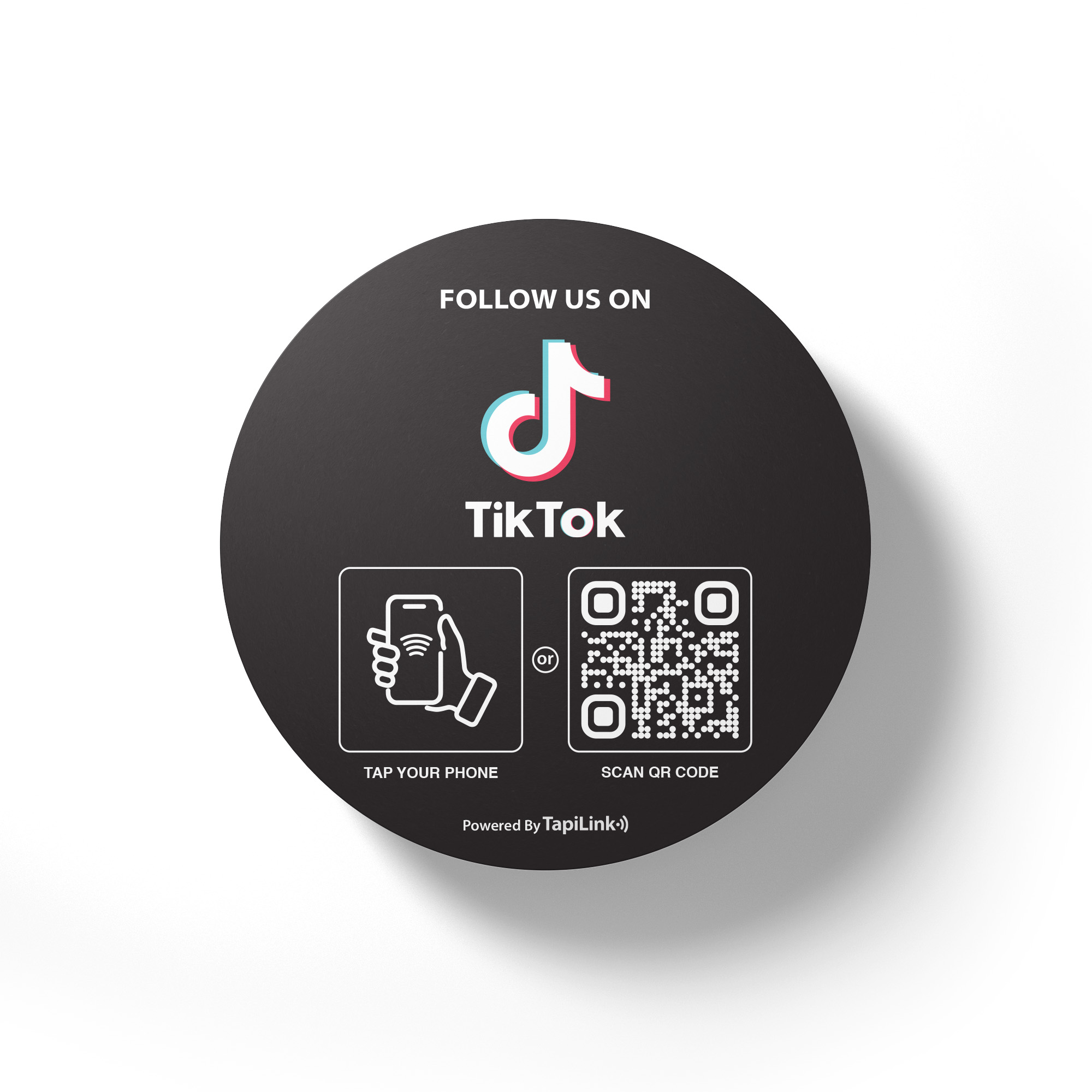 QR and NFC TikTok Followers Round Tag