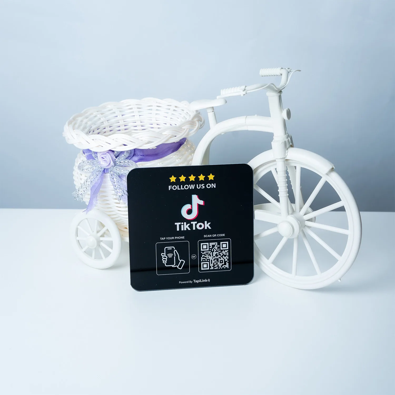 QR and NFC TikTok followers plate