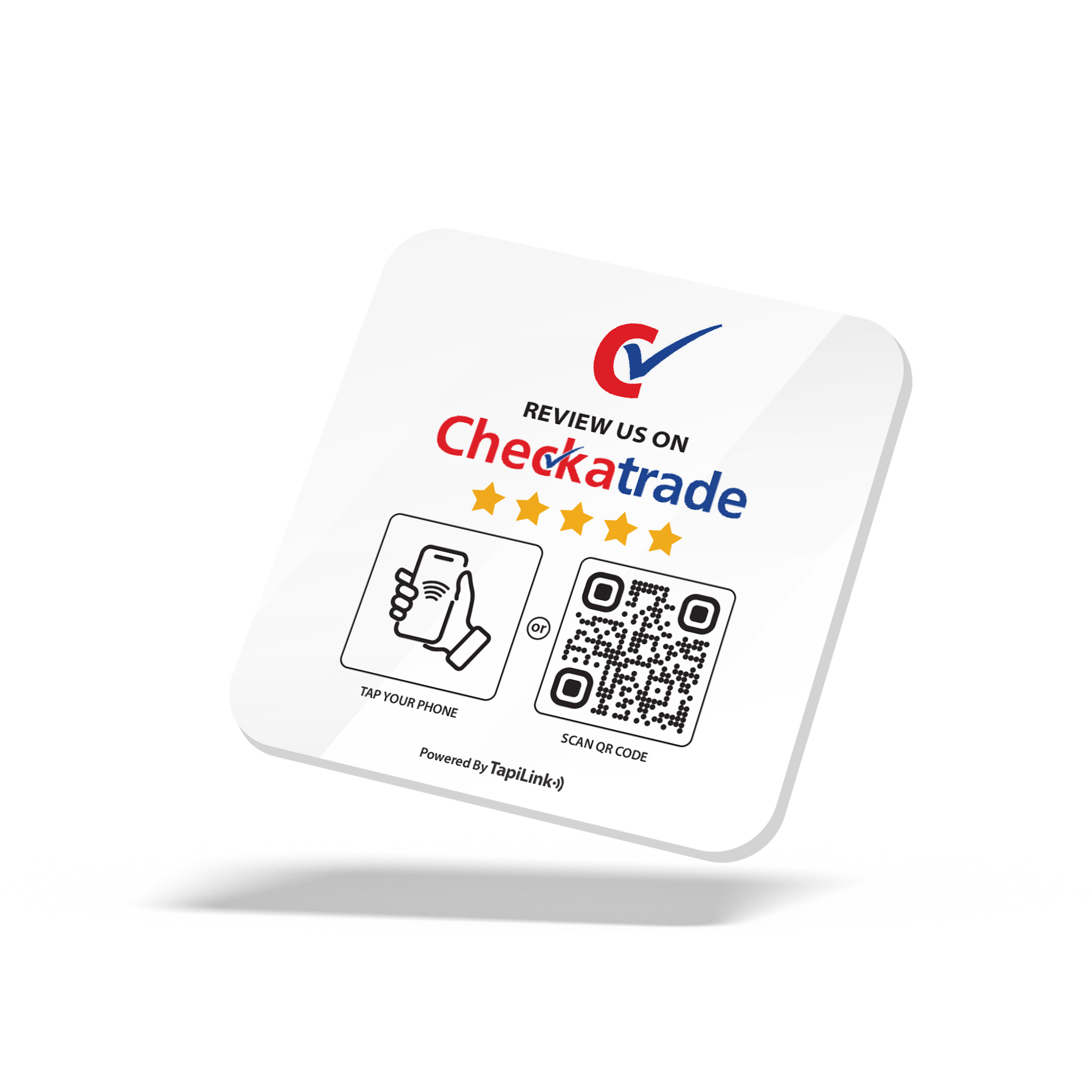 NFC and QR Checkatrade Review Plate