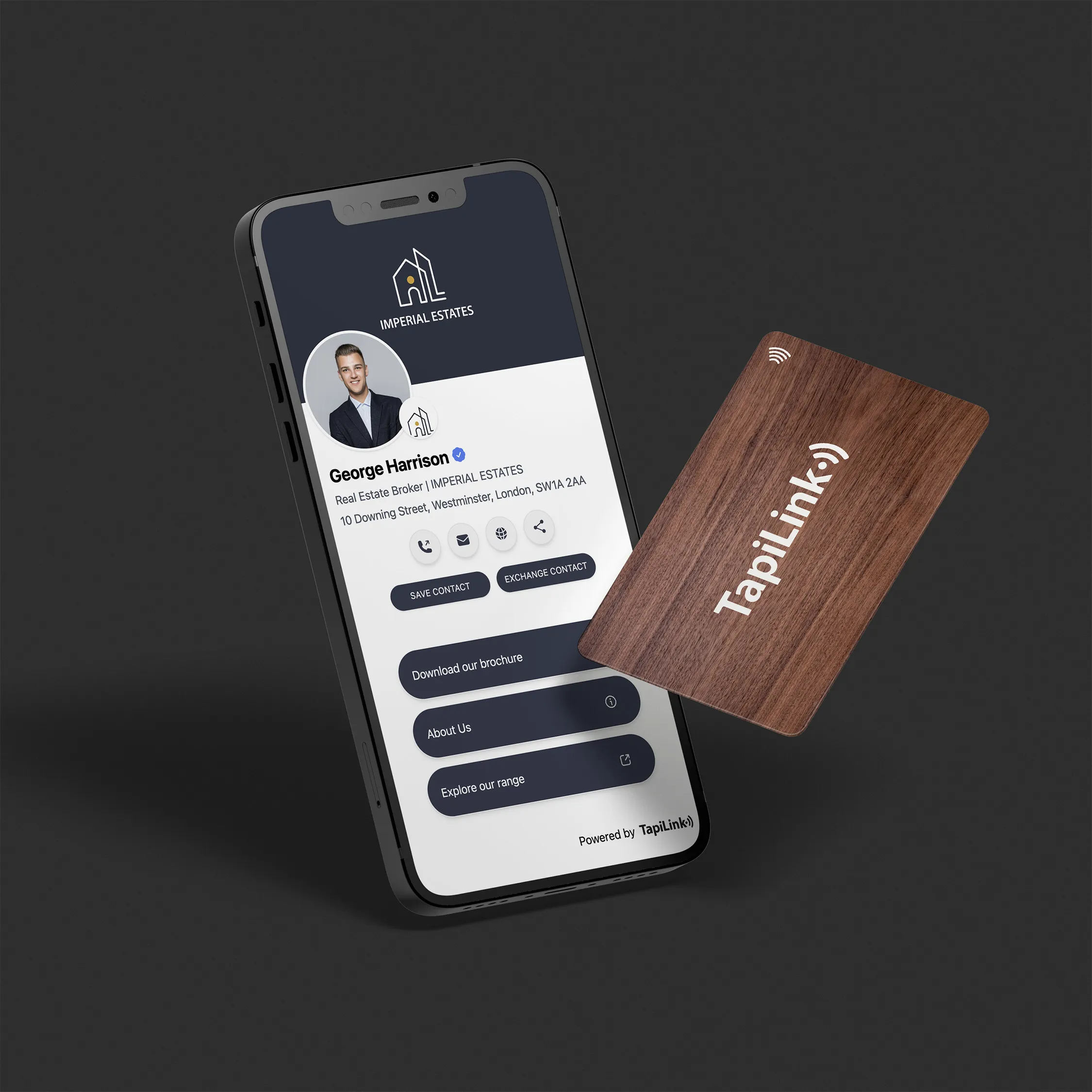 Black Walnut Wooden Digital Business Card