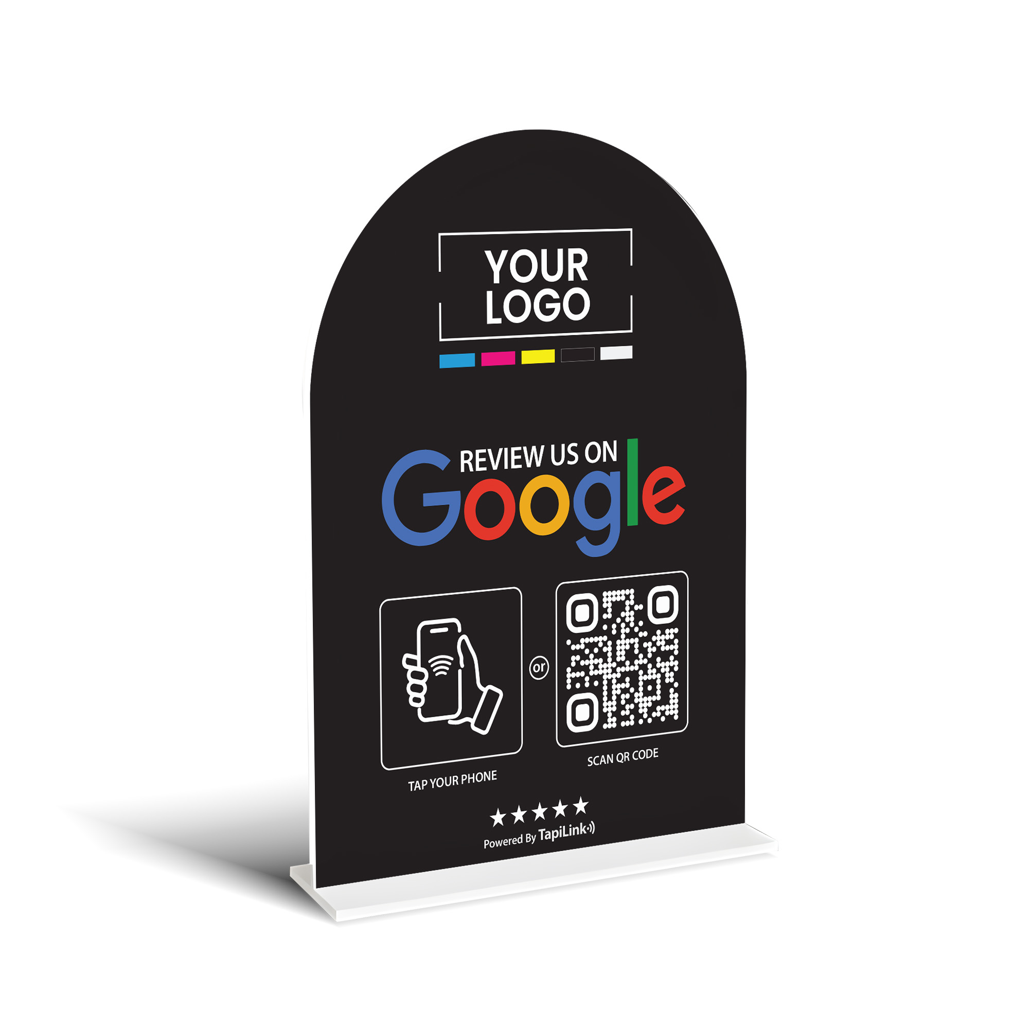Google Review (Customisable) Acrylic A5 Stand | NFC & QR Code