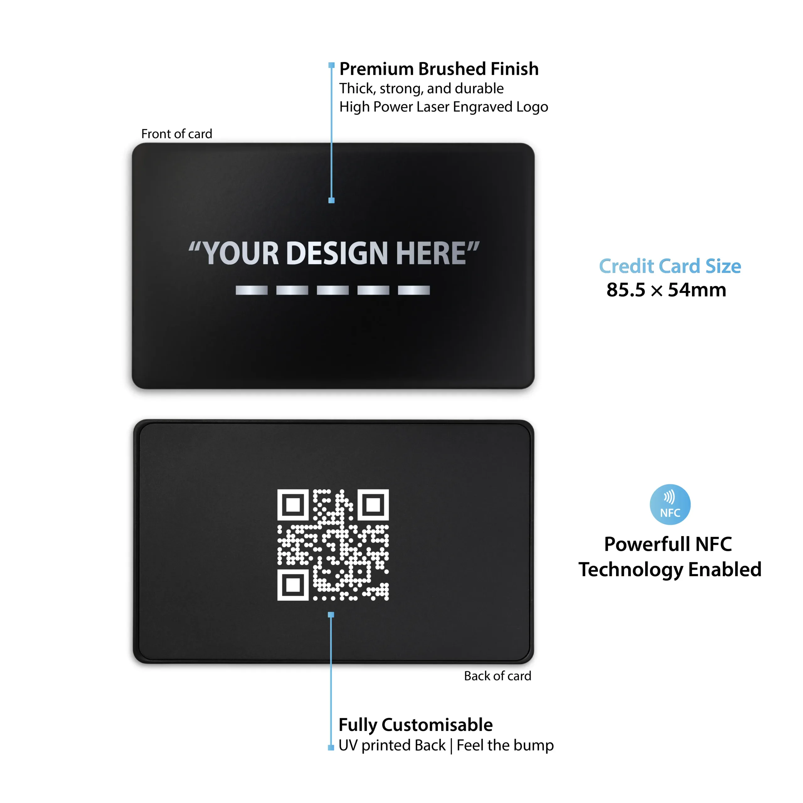 Black Metal Engraved Digital Business Cards - Media 8