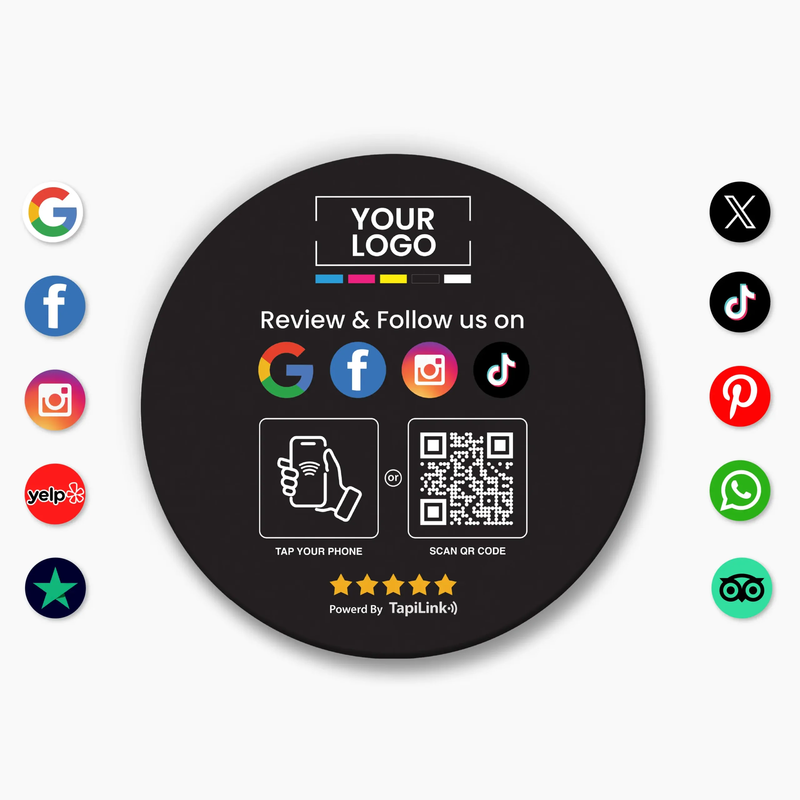 TapiLink Fully Customised Round Plate Large (Multi-link)