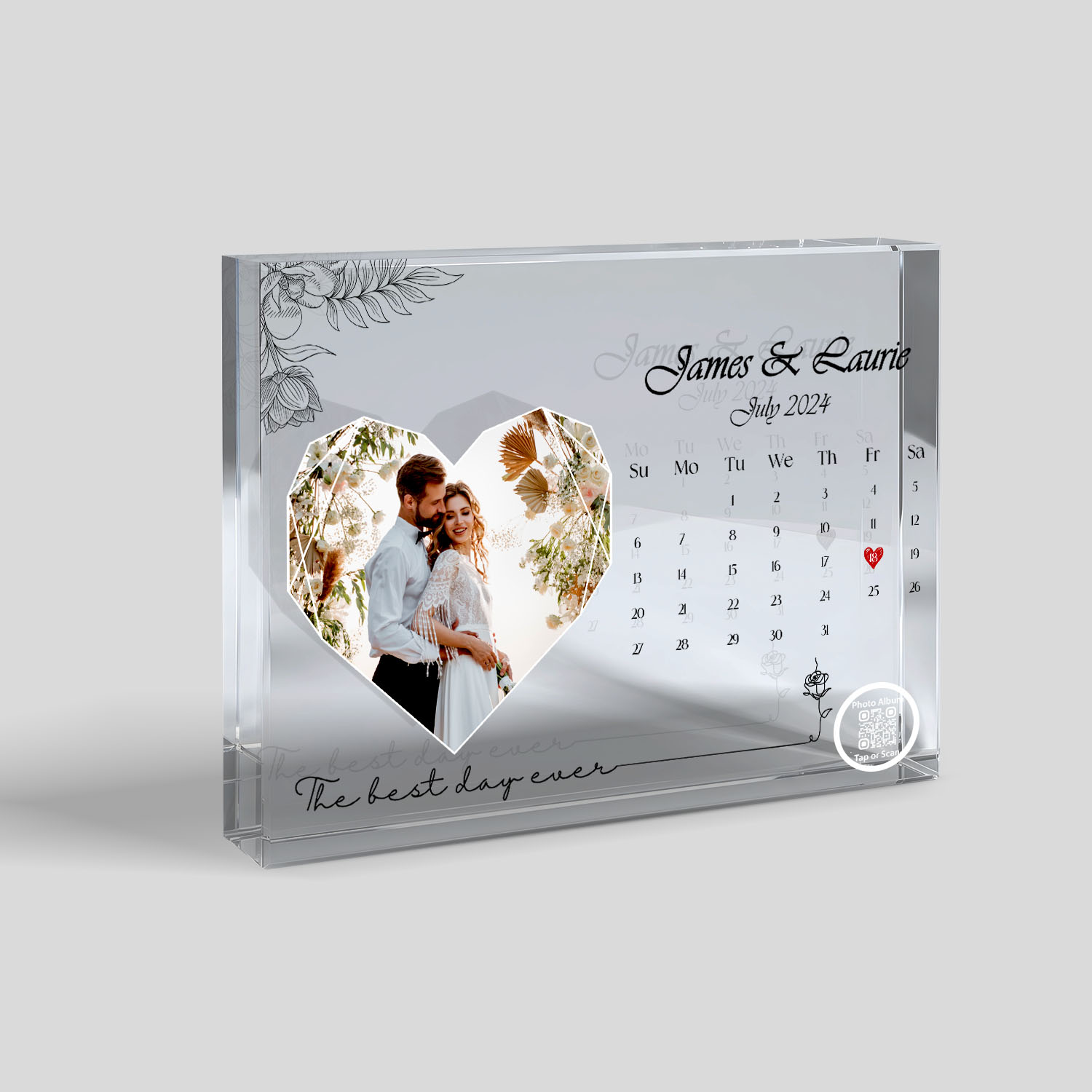 Acrylic Photo Block with NFC & QR - Media 5
