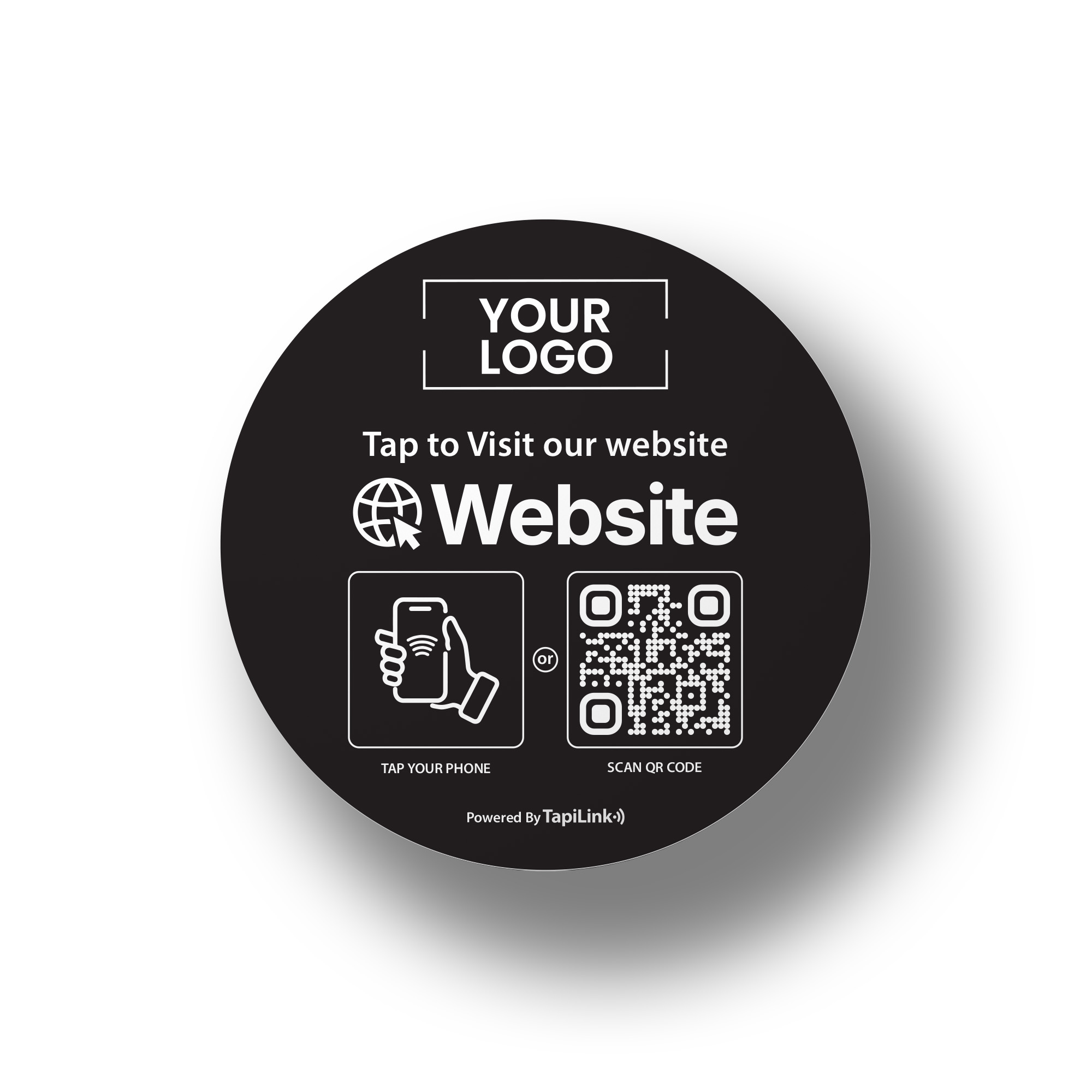 QR and NFC Website Round Tag