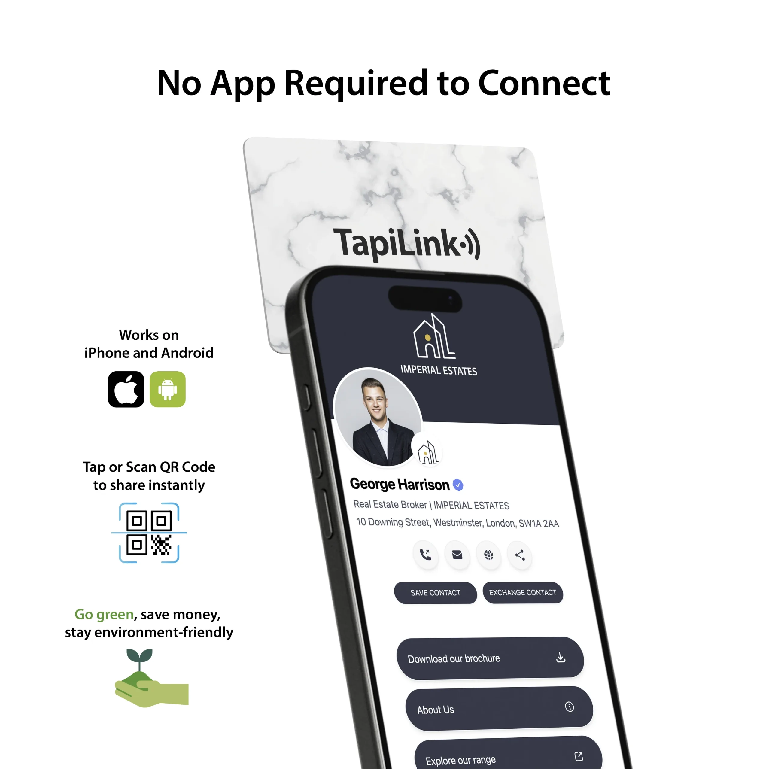 Black Marble PVC Digital Business Card - Media 3