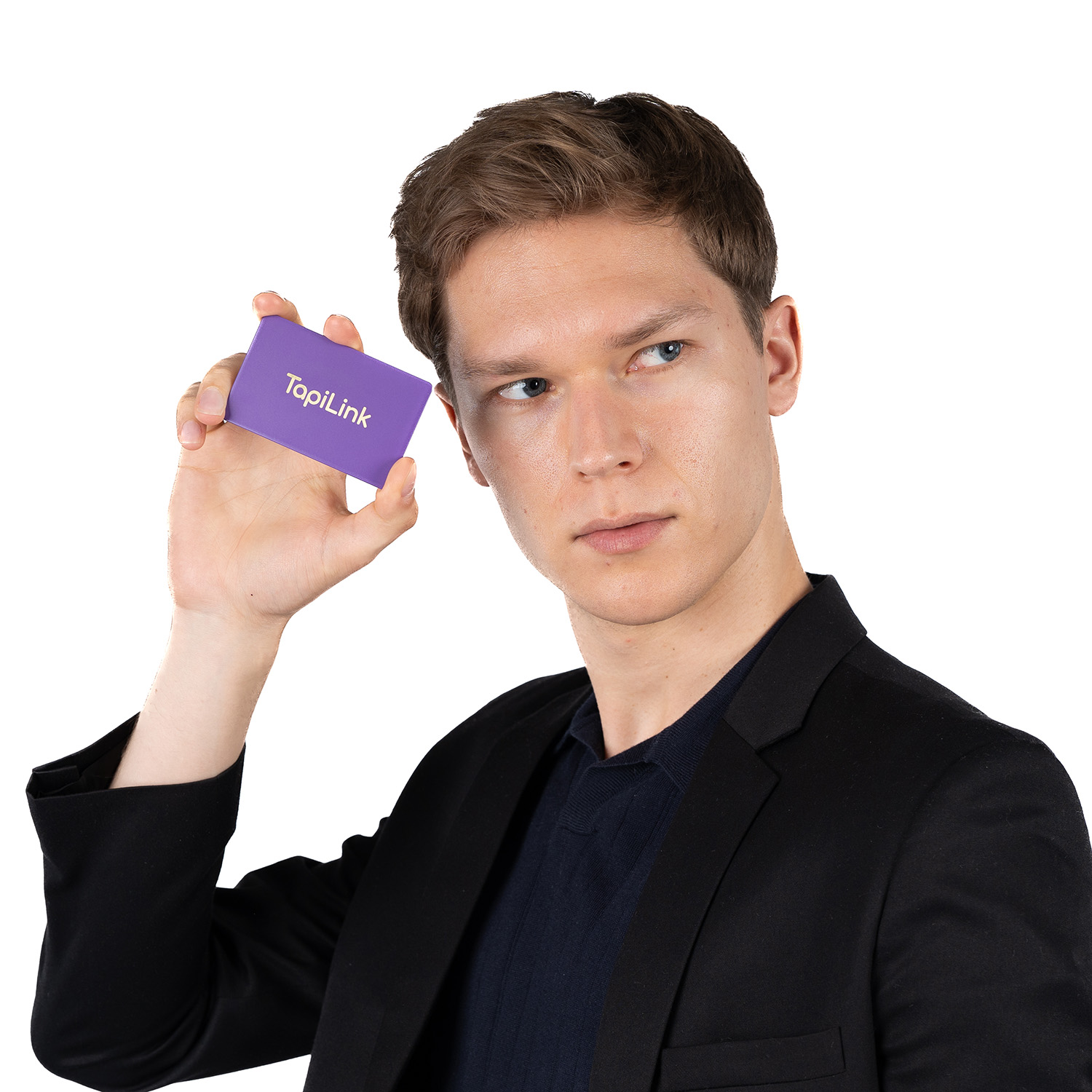 Metal Purple Digital Business Cards