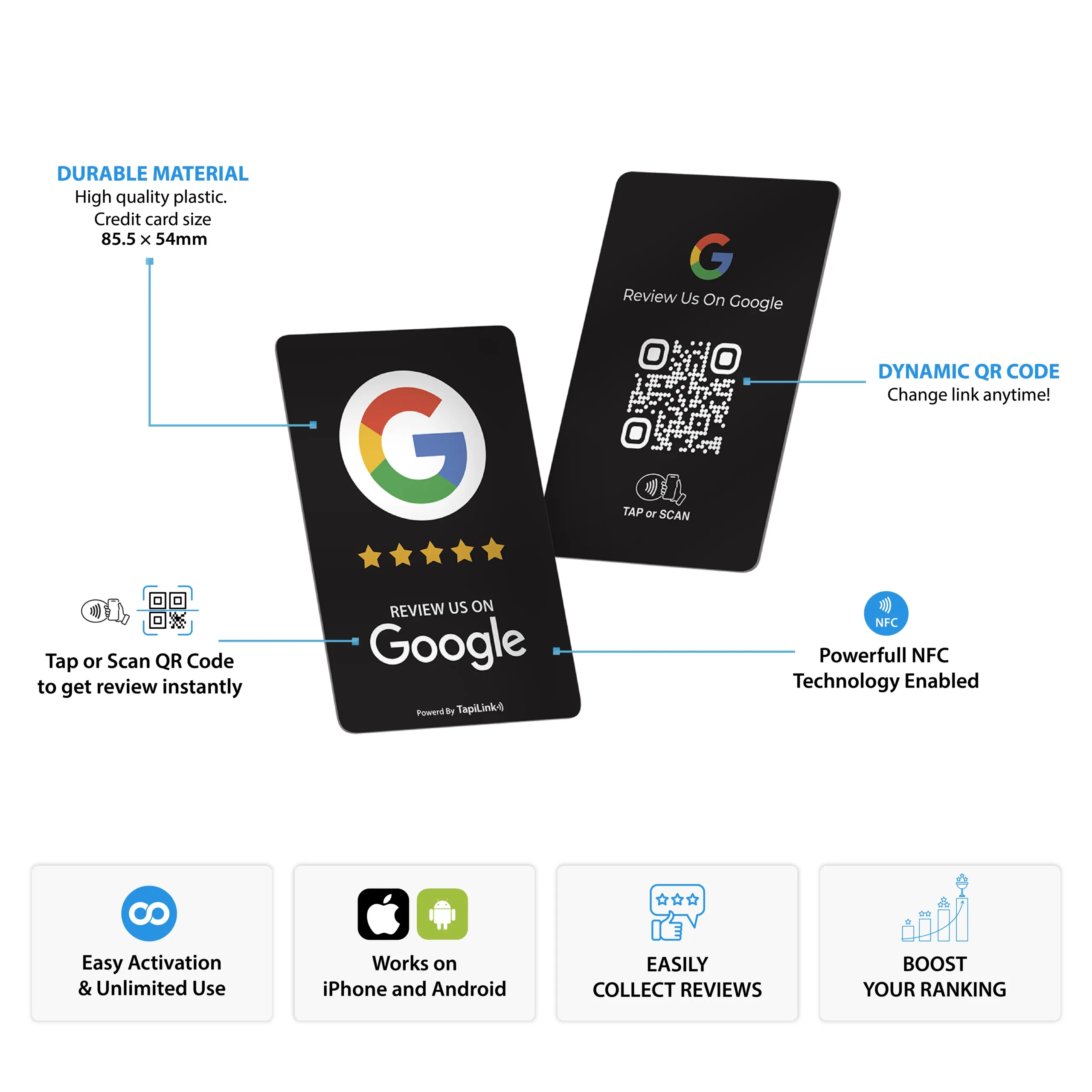 QR and NFC Google Review Card Rainbow - Media 2